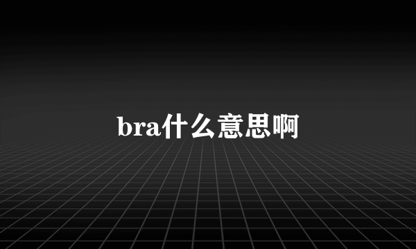 bra什么意思啊