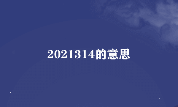 2021314的意思