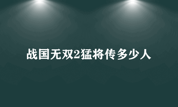 战国无双2猛将传多少人