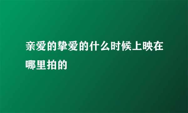 亲爱的挚爱的什么时候上映在哪里拍的