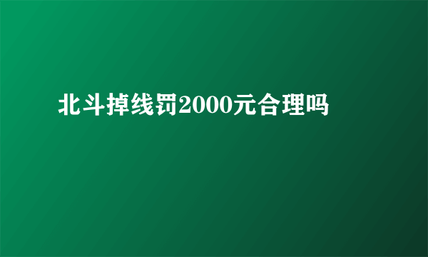 北斗掉线罚2000元合理吗