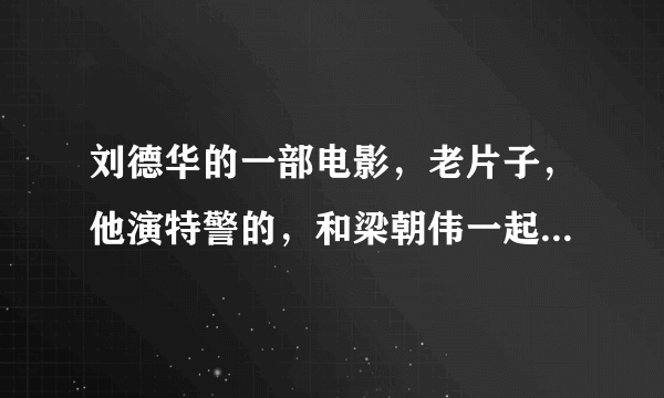 刘德华的一部电影，老片子，他演特警的，和梁朝伟一起，我看的名字是黑衣部队，真实名字是什么？