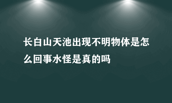 长白山天池出现不明物体是怎么回事水怪是真的吗