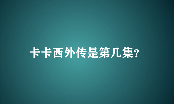 卡卡西外传是第几集？