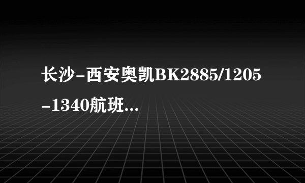 长沙-西安奥凯BK2885/1205-1340航班上有中餐吃吗