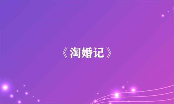 《淘婚记》