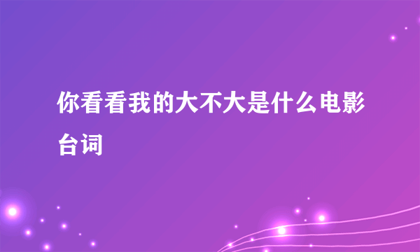 你看看我的大不大是什么电影台词