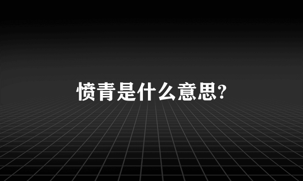 愤青是什么意思?