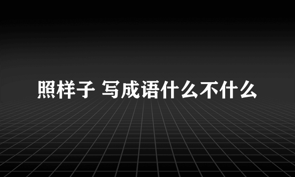 照样子 写成语什么不什么