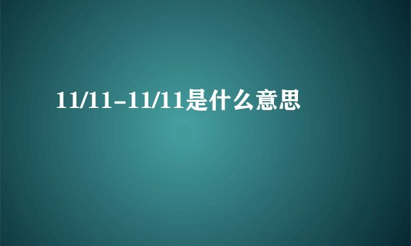 11/11-11/11是什么意思