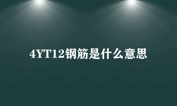 4YT12钢筋是什么意思