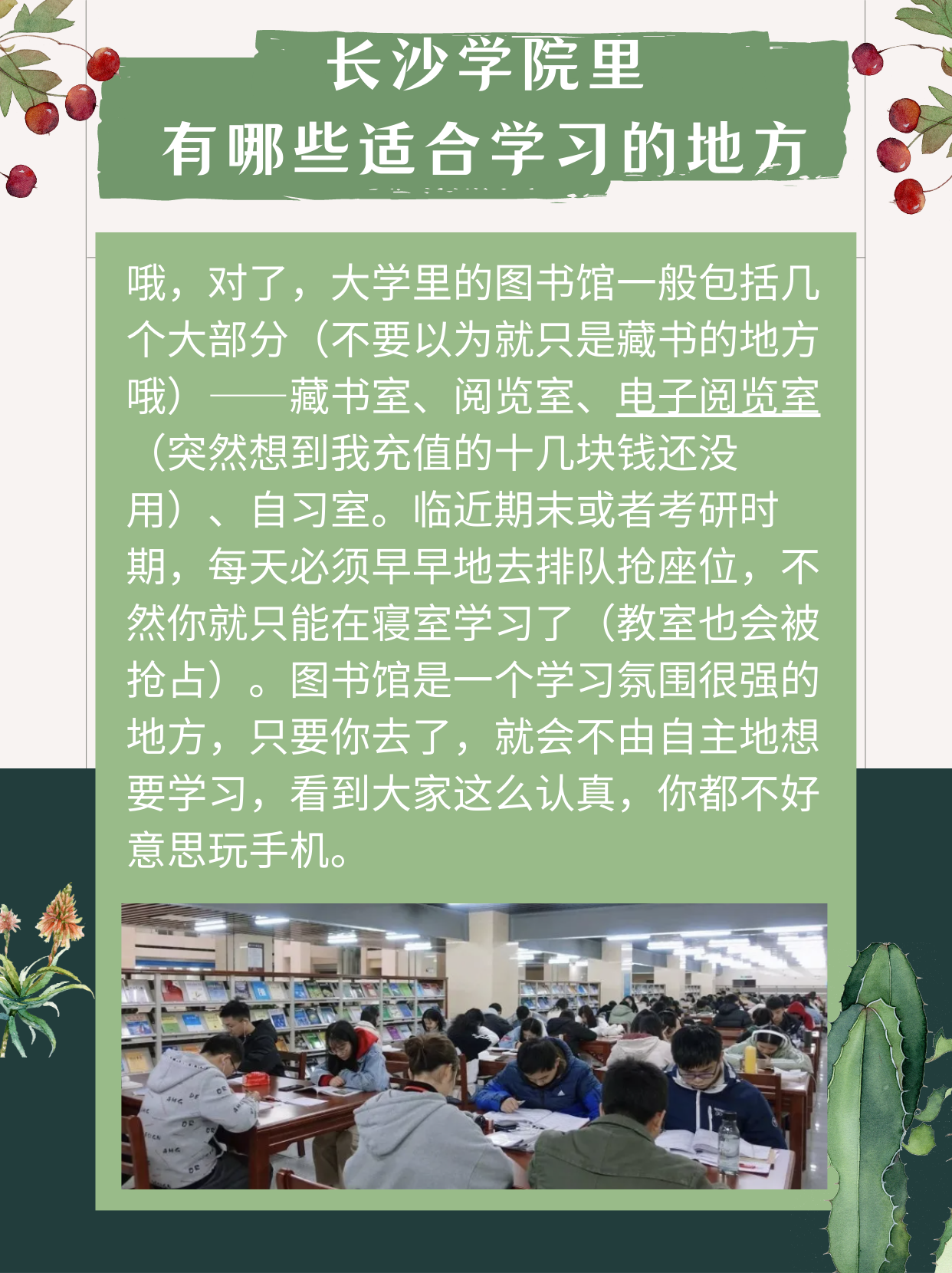 长沙学院里有哪些适合学习的地方