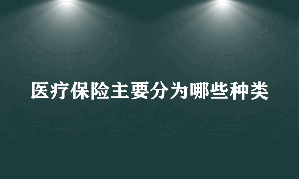 医疗保险主要分为哪些种类