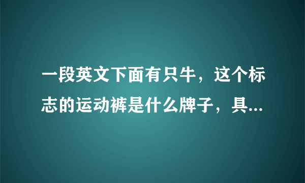 一段英文下面有只牛，这个标志的运动裤是什么牌子，具体什么名字