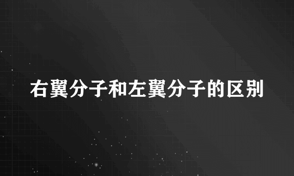 右翼分子和左翼分子的区别