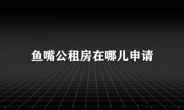 鱼嘴公租房在哪儿申请