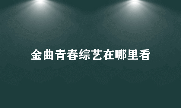 金曲青春综艺在哪里看