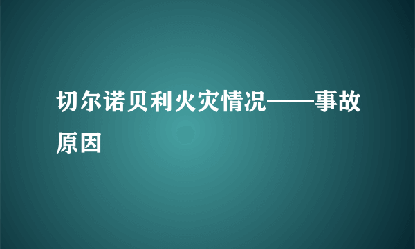 切尔诺贝利火灾情况——事故原因