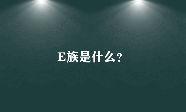 E族是什么？