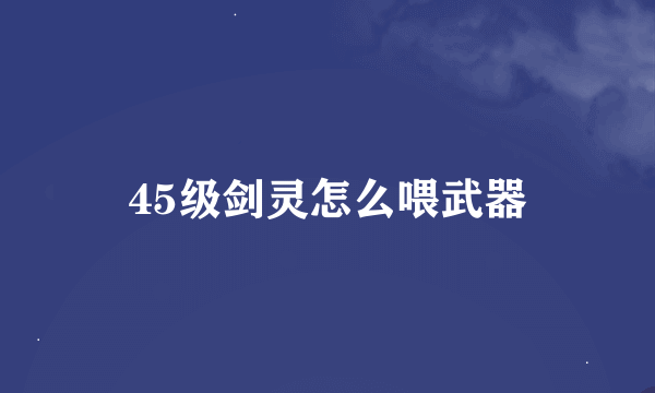 45级剑灵怎么喂武器