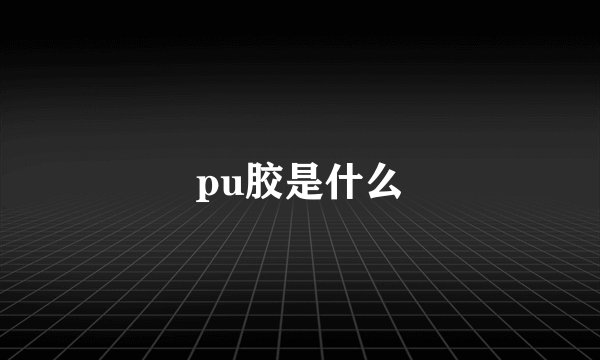 pu胶是什么