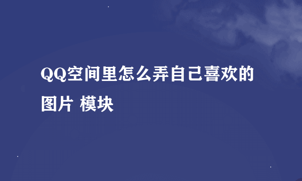 QQ空间里怎么弄自己喜欢的图片 模块