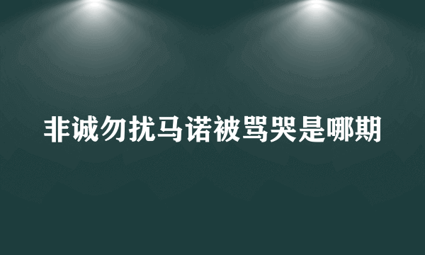 非诚勿扰马诺被骂哭是哪期