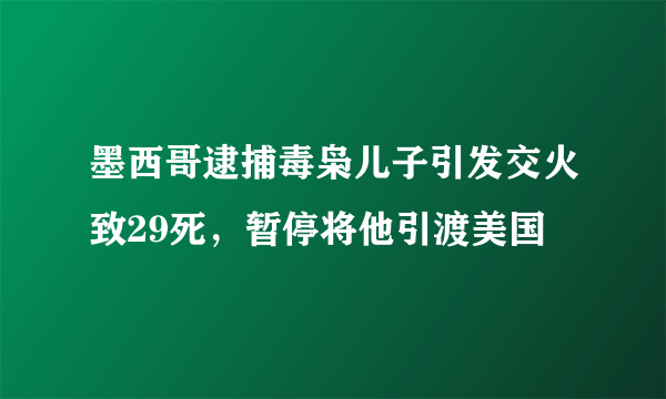 墨西哥逮捕毒枭儿子引发交火致29死，暂停将他引渡美国