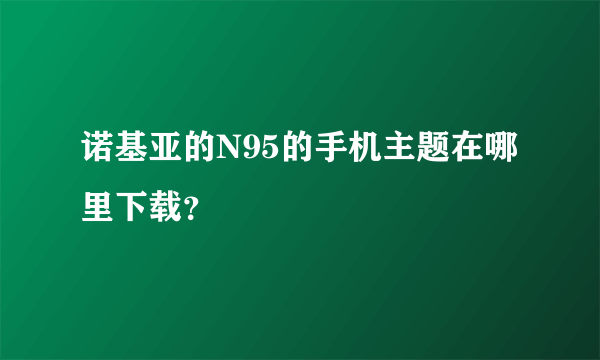 诺基亚的N95的手机主题在哪里下载？