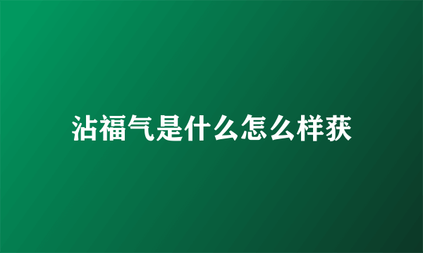 沾福气是什么怎么样获