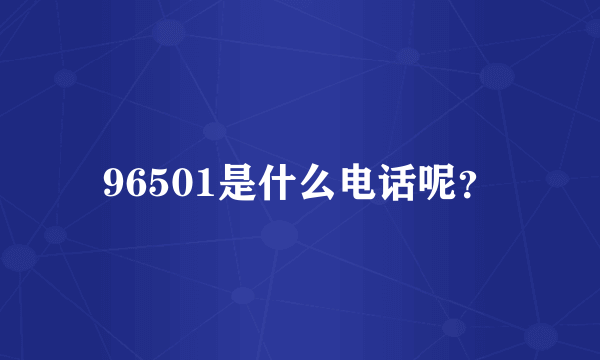 96501是什么电话呢？