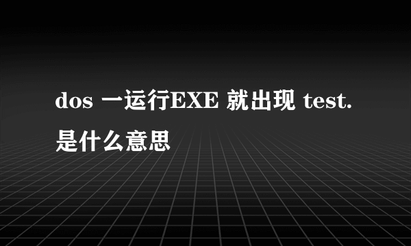 dos 一运行EXE 就出现 test. 是什么意思