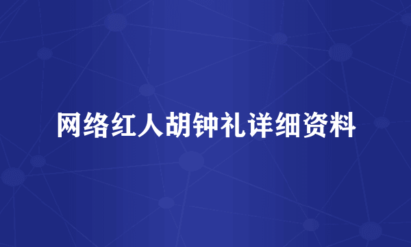 网络红人胡钟礼详细资料