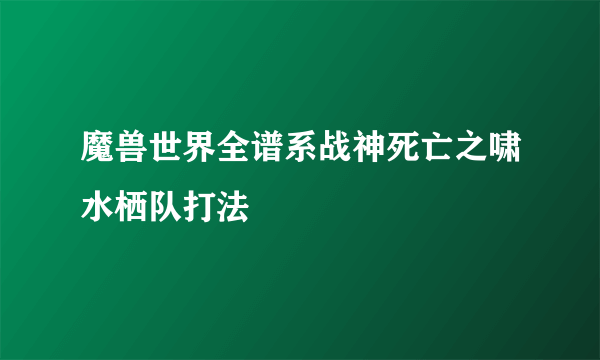 魔兽世界全谱系战神死亡之啸水栖队打法