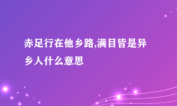 赤足行在他乡路,满目皆是异乡人什么意思