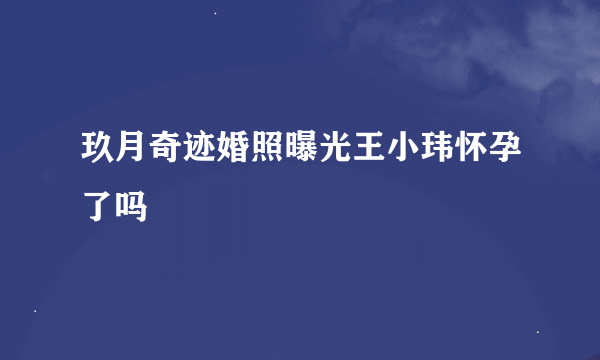 玖月奇迹婚照曝光王小玮怀孕了吗