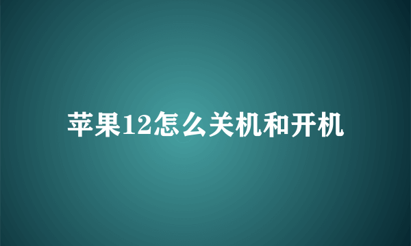 苹果12怎么关机和开机