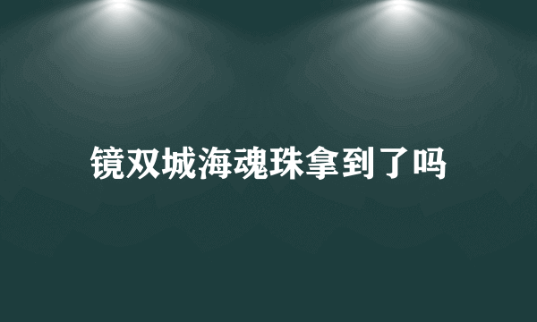 镜双城海魂珠拿到了吗