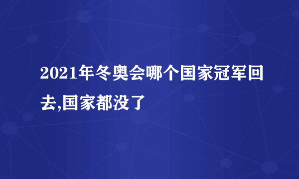 2021年冬奥会哪个国家冠军回去,国家都没了