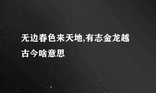 无边春色来天地,有志金龙越古今啥意思