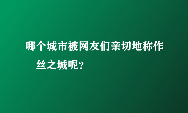 哪个城市被网友们亲切地称作屌丝之城呢？