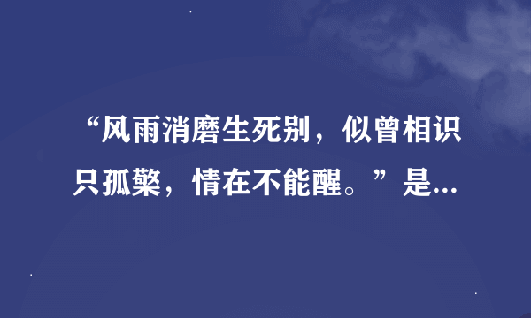 “风雨消磨生死别，似曾相识只孤檠，情在不能醒。”是什么意思？