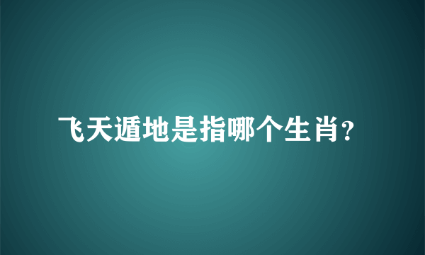 飞天遁地是指哪个生肖？