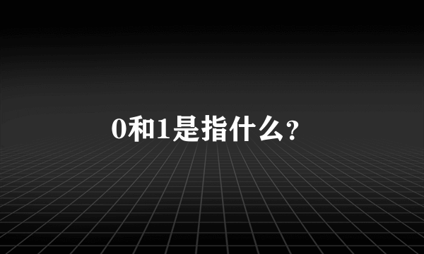 0和1是指什么？