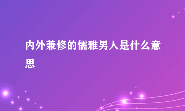 内外兼修的儒雅男人是什么意思