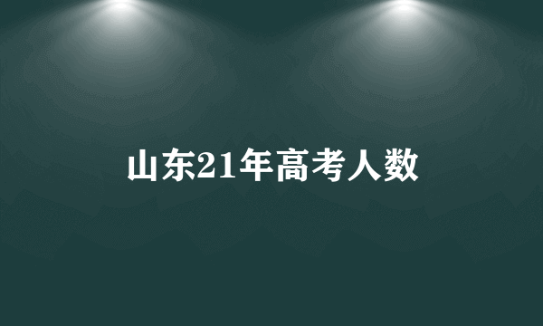 山东21年高考人数