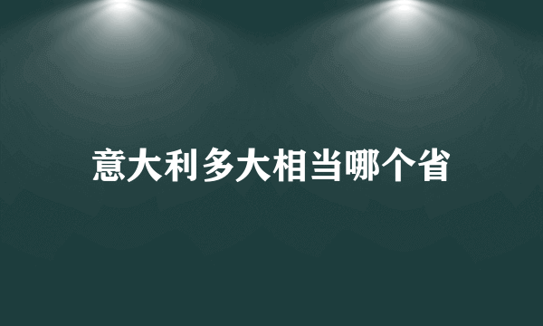 意大利多大相当哪个省