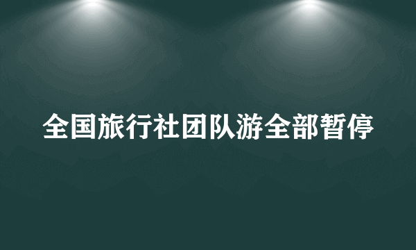 全国旅行社团队游全部暂停