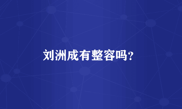 刘洲成有整容吗？