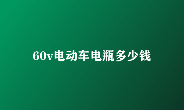 60v电动车电瓶多少钱